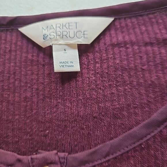 Market & Spruce Long Sleeve Woman’s Size Small Buttons Purple Maroon‎ - Picture 3 of 6